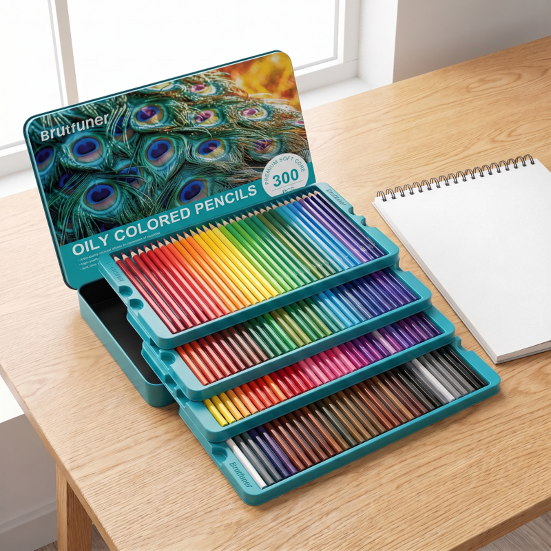 300 Colored Pencils Set Oil-Based Art Drawing Pencils for Sketching & Blending