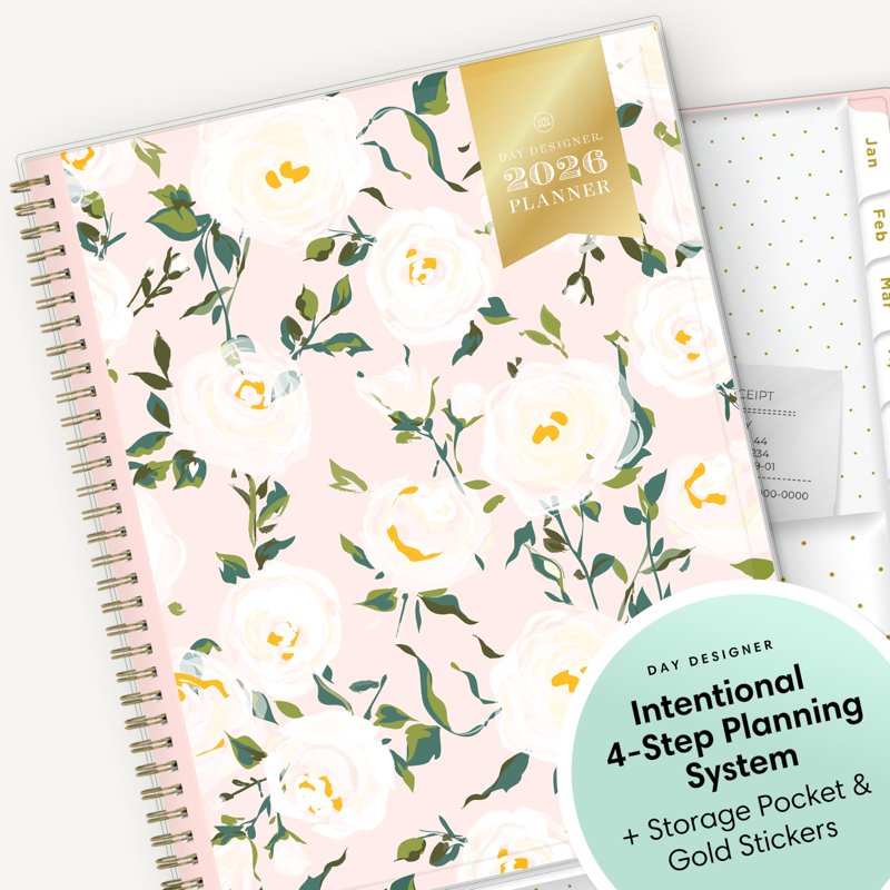 2026 Weekly and Monthly Planner Calendar with Pocket Cover - Blue Sky