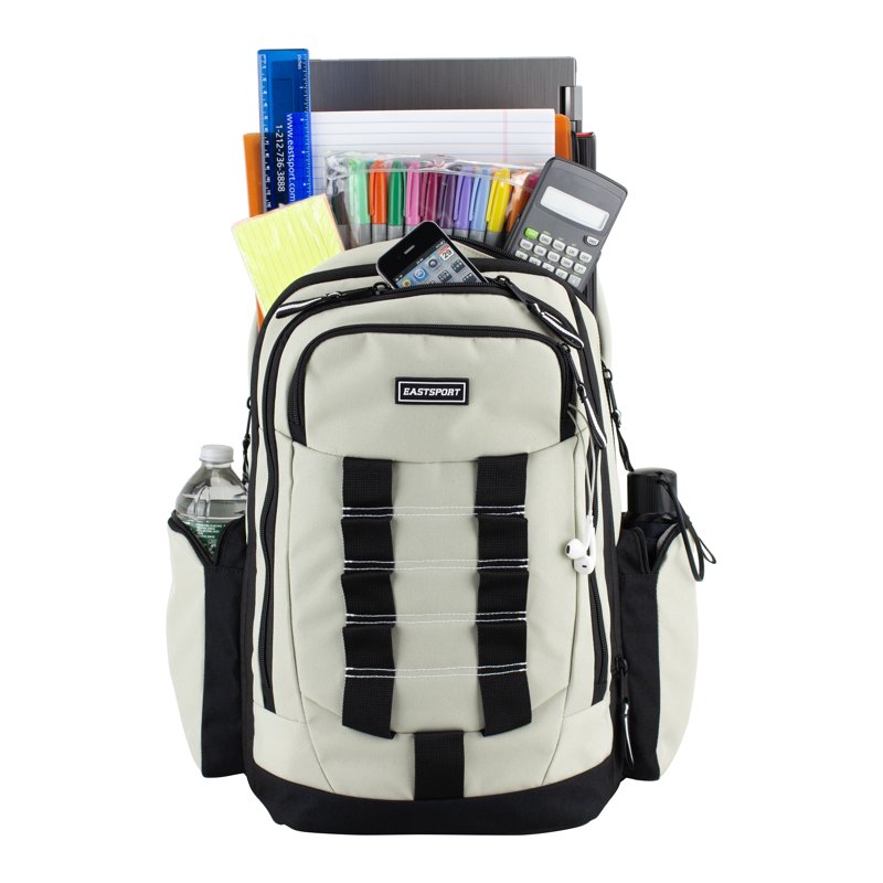 Expandable Recycled Unisex Backpack with Laptop Sleeve and Water-Resistant Bottom