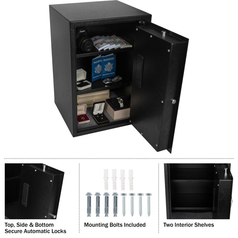 Digital Home Safe with Electronic Keypad Lock, Secure Steel Construction