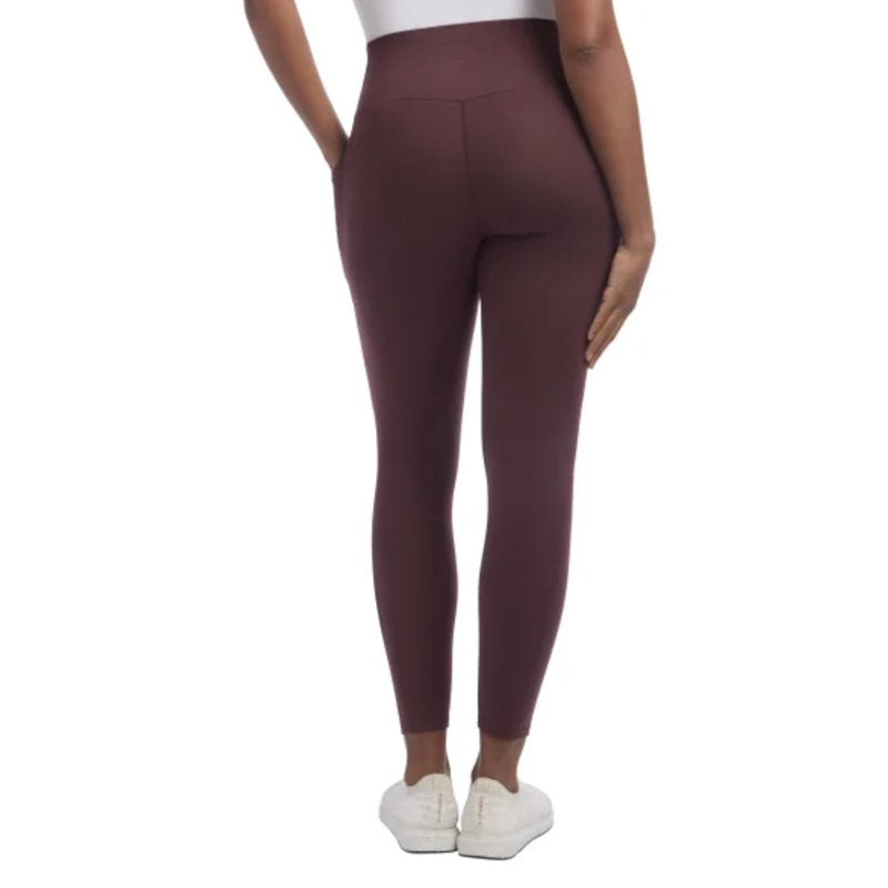 Women's High-Rise Brushed Satin Leggings - Moisture-Wicking & Side Pockets