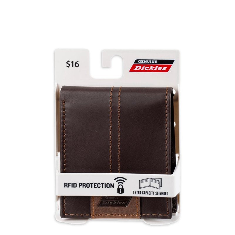 Men's Leather Slimfold Wallet with Extra Capacity, RFID Blocking