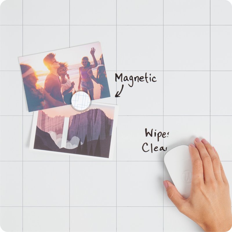 Magnetic Dry Erase Calendar Board 23x17 Inch with Black Wood Frame