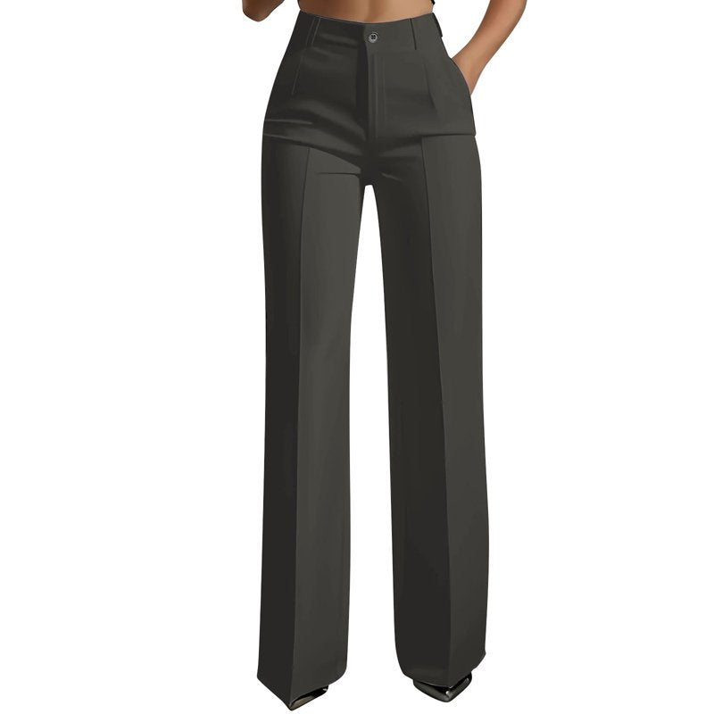 High Waisted Women's Dress Pants - Straight Leg Business Casual Trousers