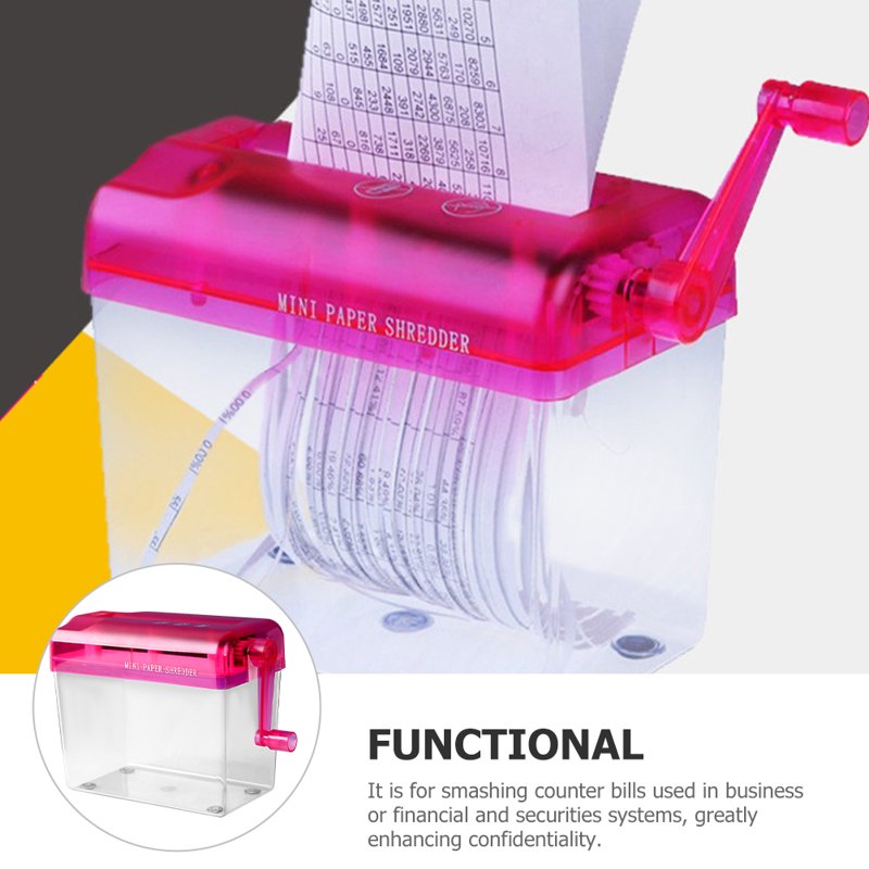 Raindrops Compact Handheld Paper Shredder - Small Manual Shredder for Home Office