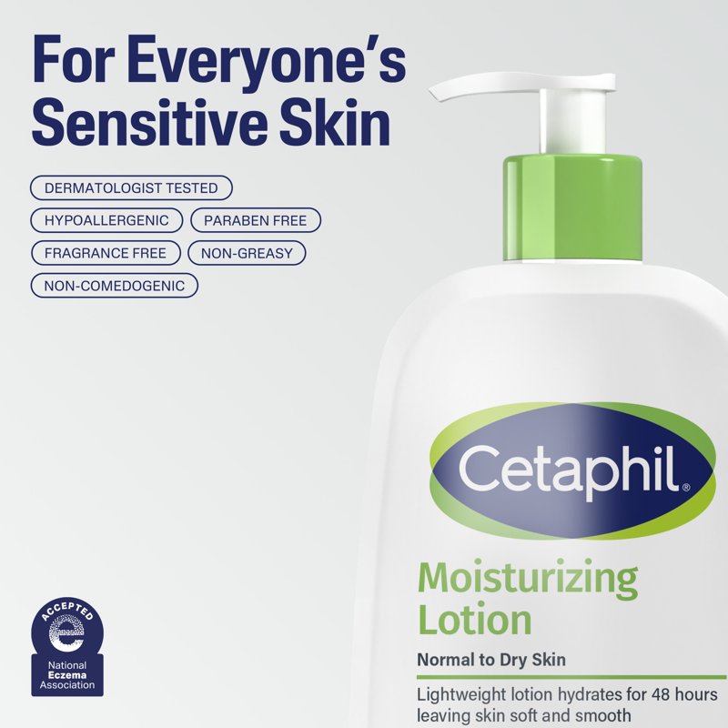 Cetaphil Moisturizing Lotion for All Skin Types - Hydrating, Fragrance-Free, 20 fl oz