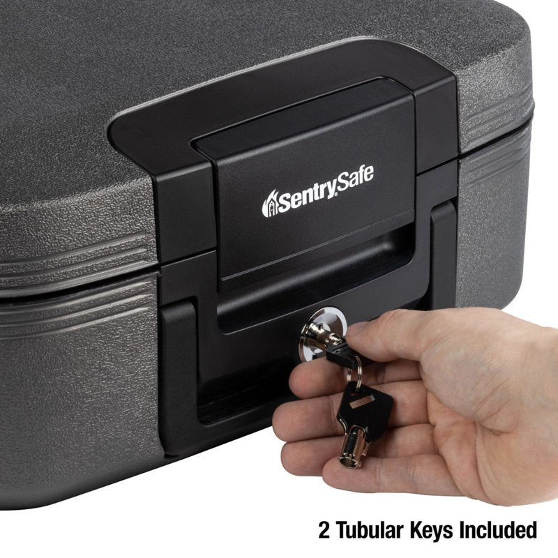 Fire and Water-Resistant Security Chest 0.28 Cu Ft with Key Lock