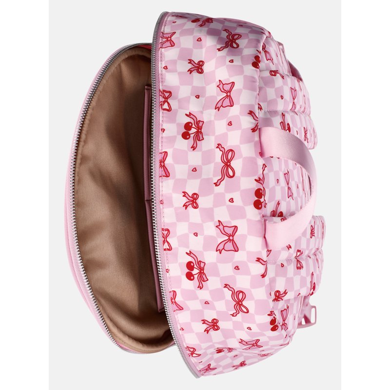 Women's Double Pocket Dome Backpack - Multi-Color Nylon Travel & School Bag