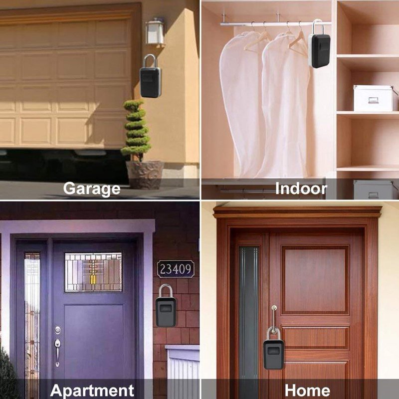 Weatherproof Key Lock Box with Combination Code Wall Mount Outdoor Indoor Safe