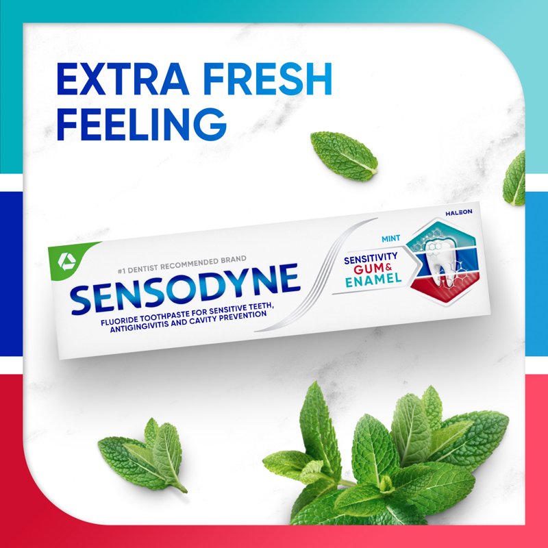 Sensodyne Sensitivity & Enamel Repair Fluoride Toothpaste - Mint Flavor, Pack of 3
