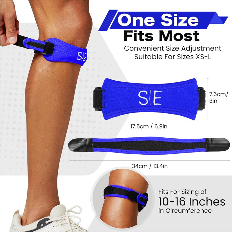 Adjustable Knee Support Strap with Compression Pad for Pain Relief & Stability