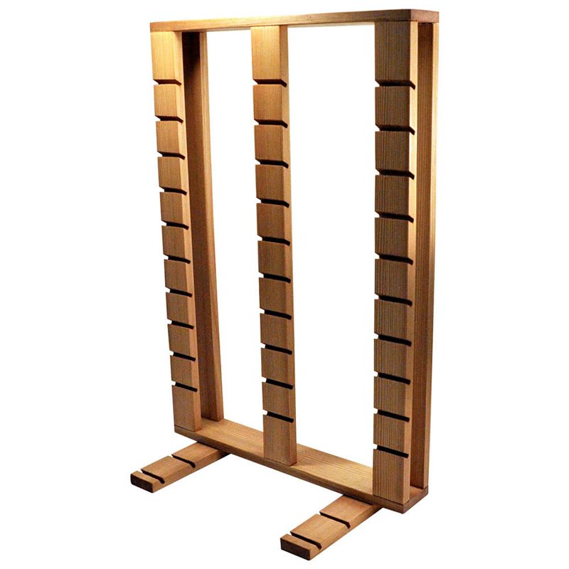 Wooden Ruler Rack Organizer for Tools and Cutting Mats - Brown