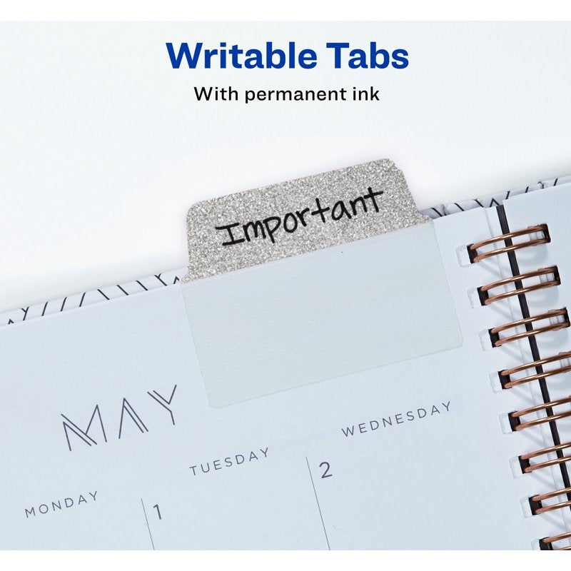 Repositionable Write-On Silver Tab Set - Multi-Use 2x1.5 Inch, 18 Pack