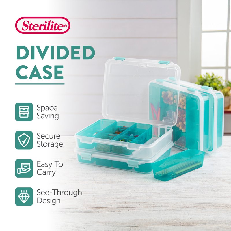 Stackable Plastic Storage Bins with Dividers - Multi-Purpose Organizers
