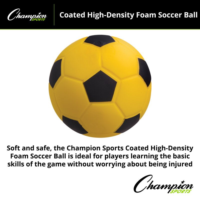 High-Density Foam Soccer Ball – Soft, Safe Training Ball, Champion Sports Coated
