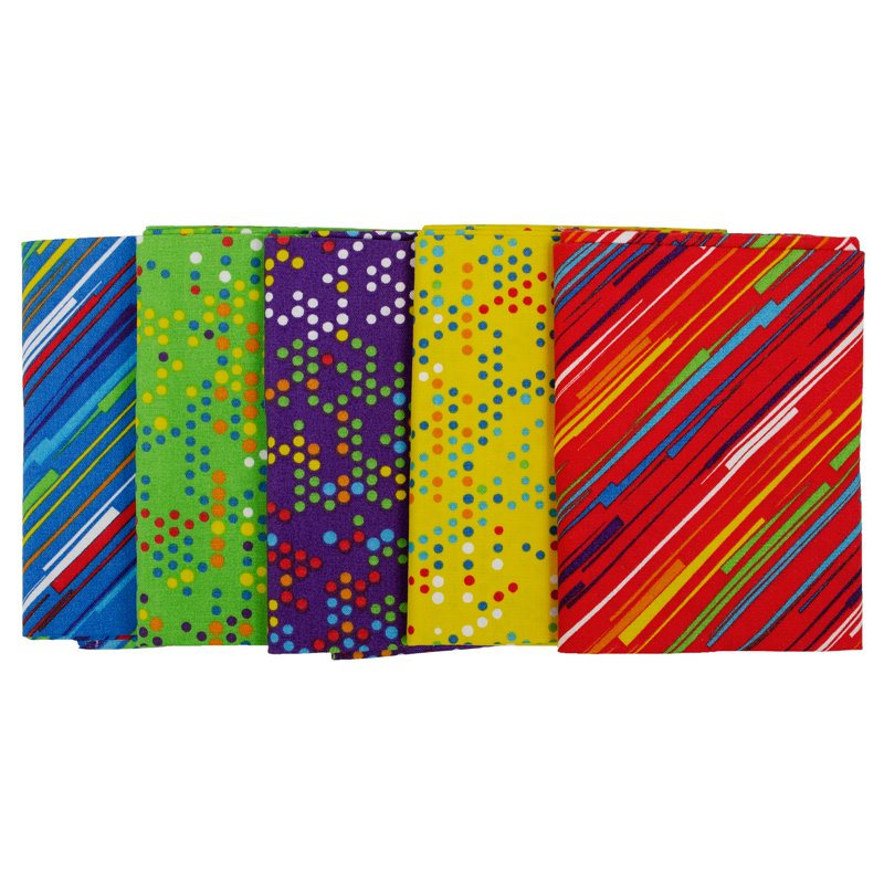 Primary Colors Cotton Fabric Bundle - Precut 18x21 Inches, 5 Pack
