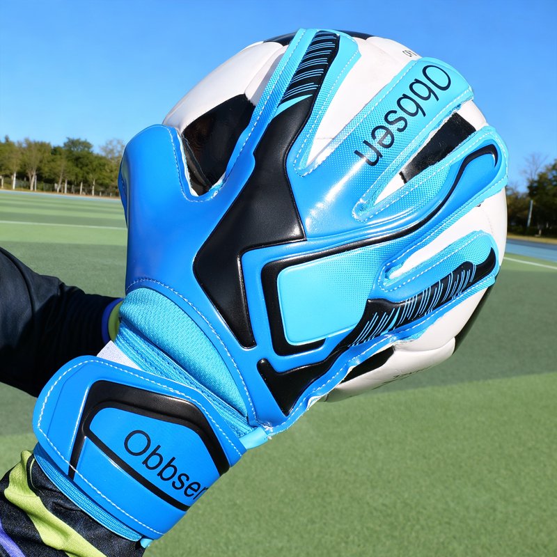 Goalkeeper Gloves for Youth & Adults - Obbsen Finger-Savers Soccer Gloves, 3 Colors, Size 5/6/7/8/9/10, 8 Skyline Blue
