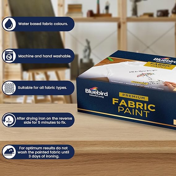 Pearlescent Fabric Paint Set - 6 Colors, Permanent & Washable Textile Paints