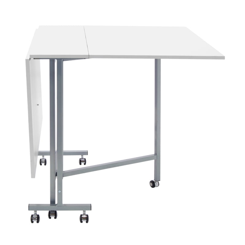 Folding Craft and Sewing Table with Casters - Adjustable Work Surface