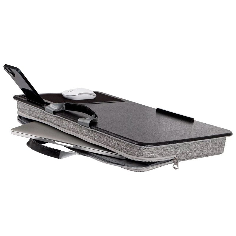 Home Office Lap Desk with Storage, Built-in Mouse Pad & Phone Holder