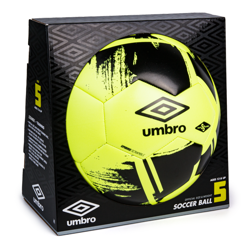 Umbro Scramble Size 5 Soccer Ball - Yellow & Black (Single) Official Training Ball
