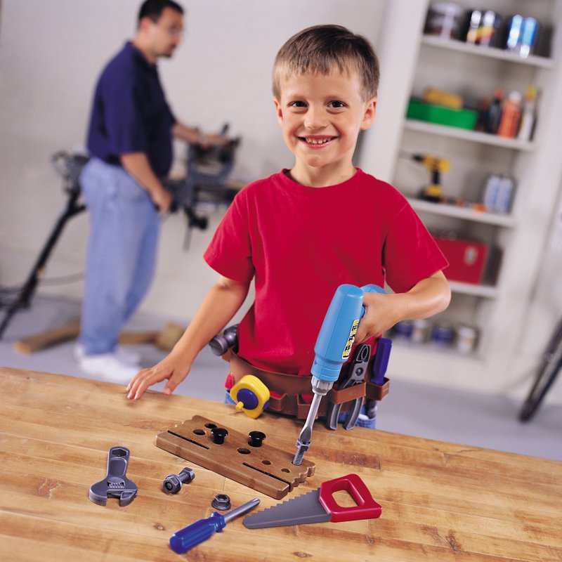 Kids Construction Play Tool Set with Belt & Battery-Powered Drill - Pretend & Build Toys for Ages 3+