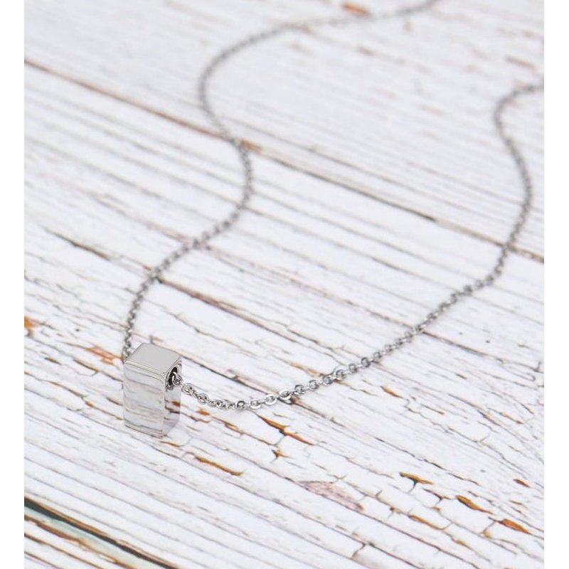Matching Mom and Daughter Necklace Set - Silver Cube & Infinity Rings Gift