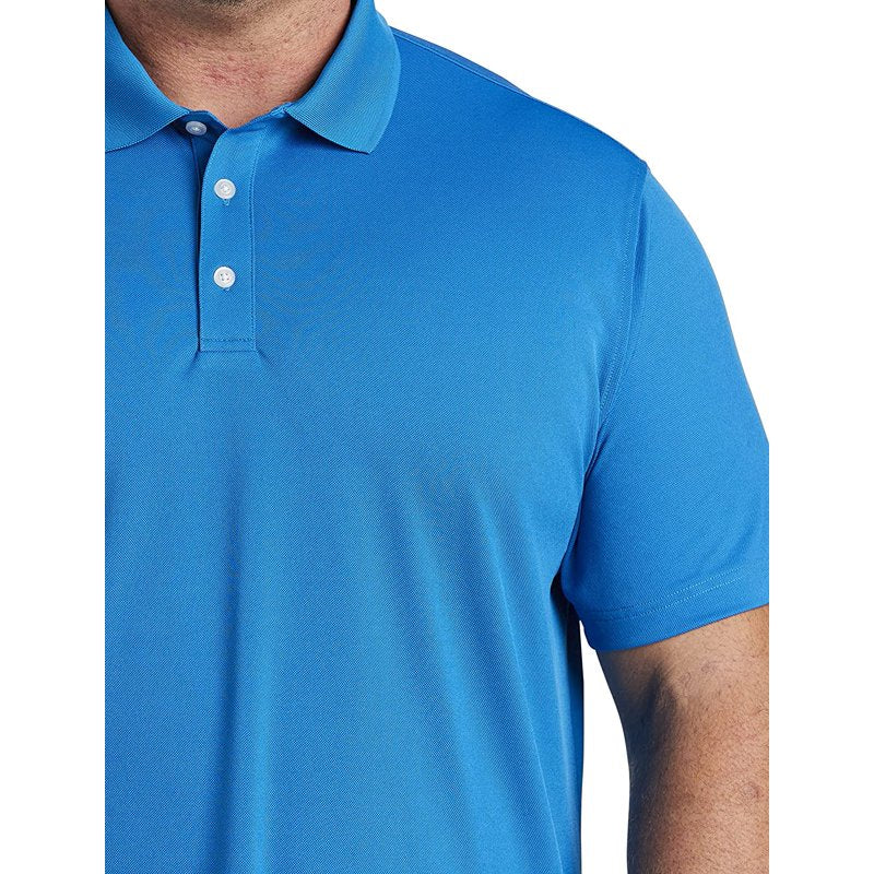 DXL Big & Tall Golf Polo Shirt for Men, Solid Blue, 5XLT