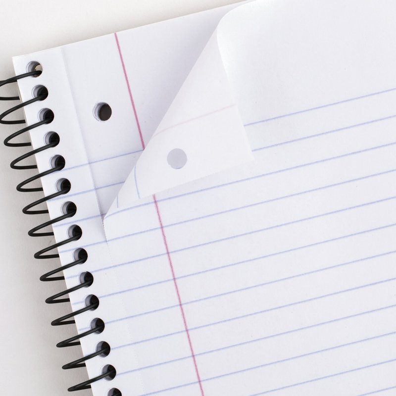 5-Subject Wide Ruled Spiral Notebook with Plastic Cover 8 x 10 - Pack of 12