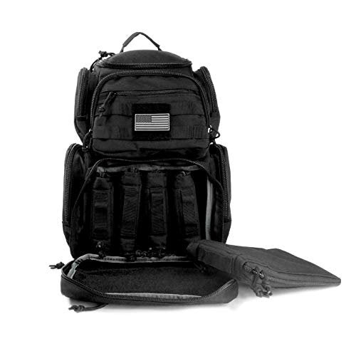 Heavy Duty Lockable Outdoor Hiking Backpack with Rain Cover - Black