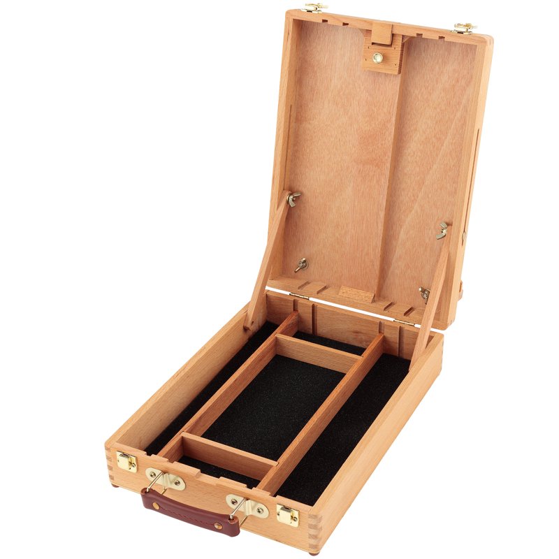 Artist Oil Paint Set with Wooden Carrying Case & Adjustable Easel