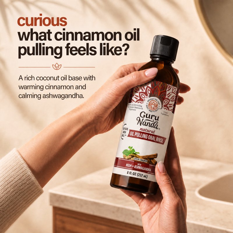 Oil Pulling Mouthwash with Coconut Cinnamon & Herbal Extracts - 8 fl oz
