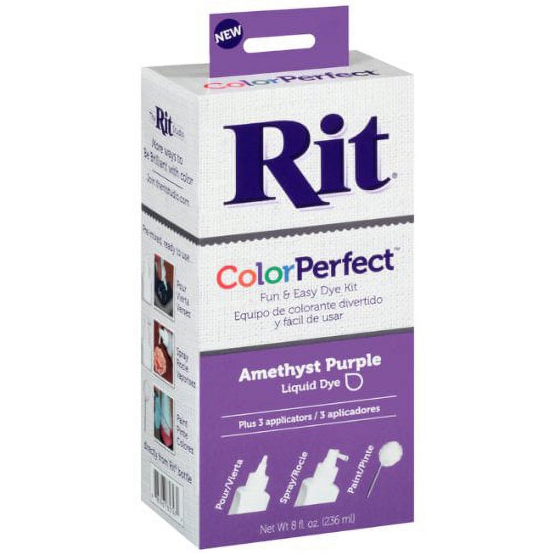 Amethyst Purple Rit Color Perfect Dye Kit - 8 fl oz Liquid Fabric Dyes, Single Variation