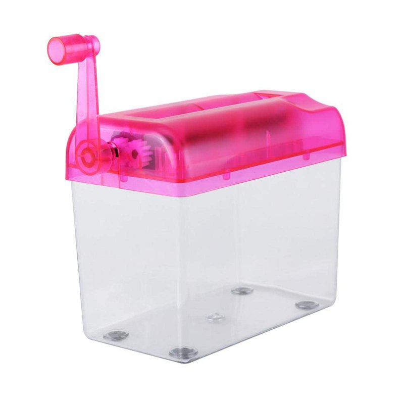 Portable Cross-Cut Paper Shredder for Home and Office, Compact Manual Document Cutter, Security Paper Shredder in Hot Pink