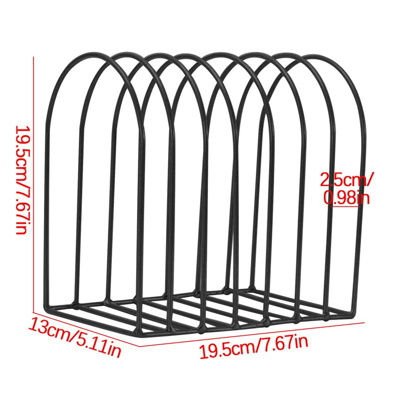 Large Desktop Document Holder with 7 Slots - Black Metal Wire Organizer Rack