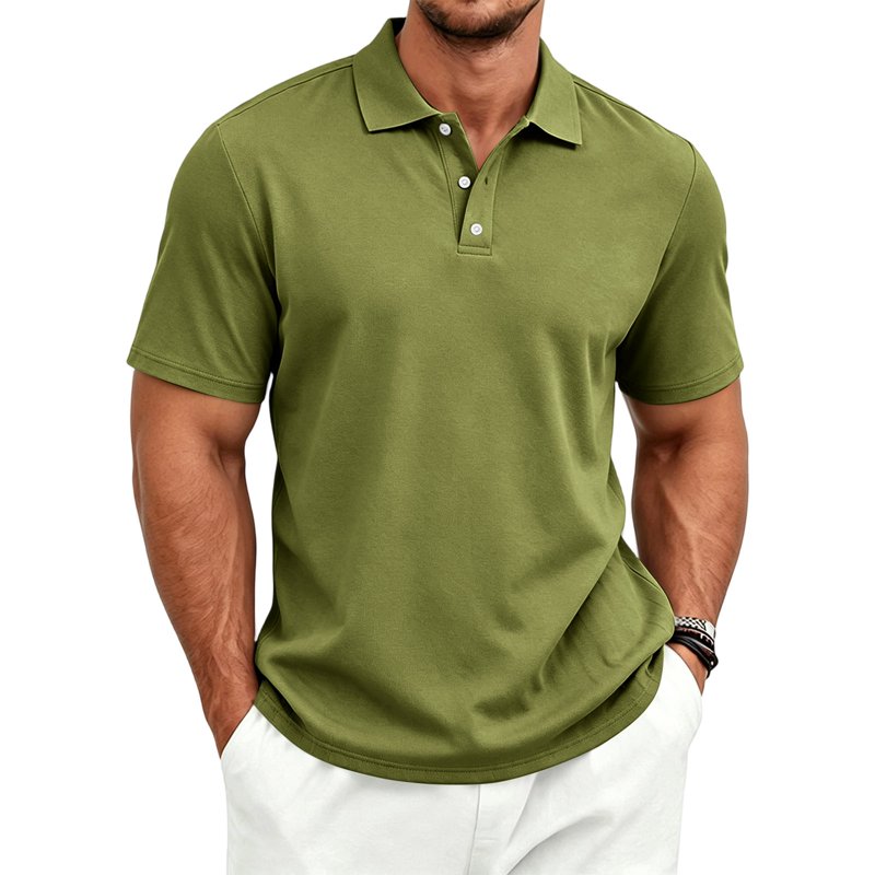 Men's Performance Golf Polo Shirt Moisture Wicking Casual Short Sleeve