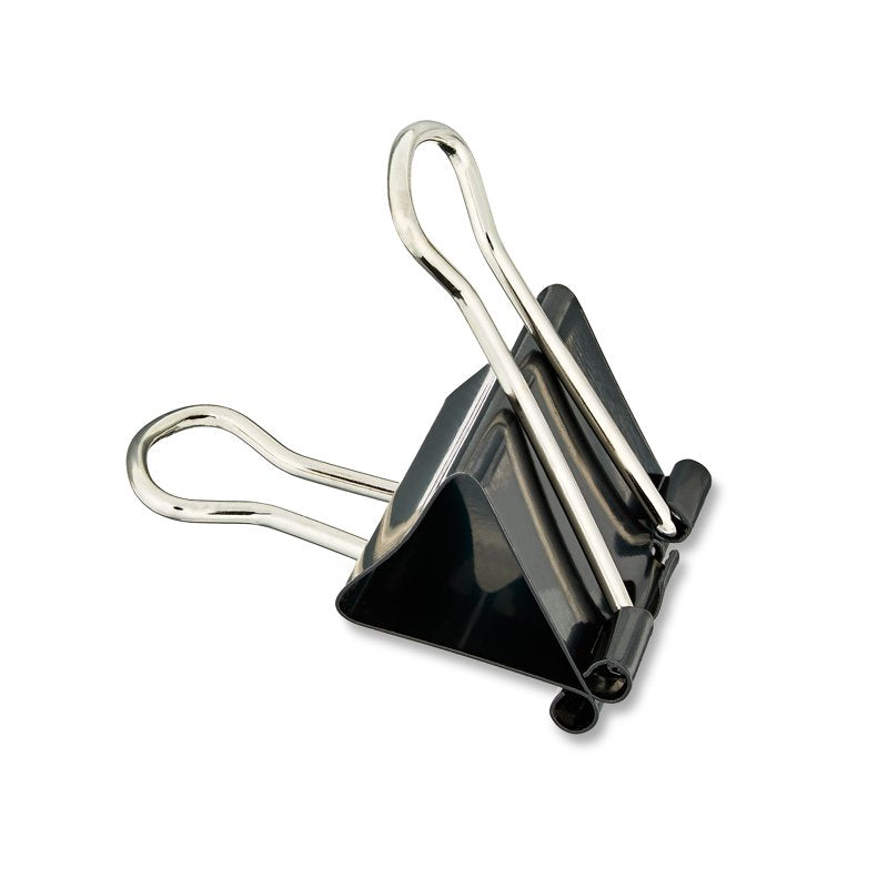Binder Clips Medium Metal Black 12-Count Office Supplies