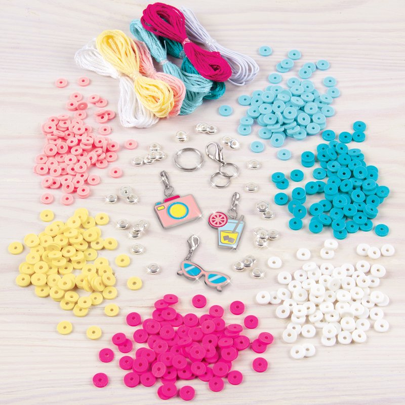 DIY Heishi Bead Bracelet Kit - Create 5 Colorful Friendship Jewelry Sets