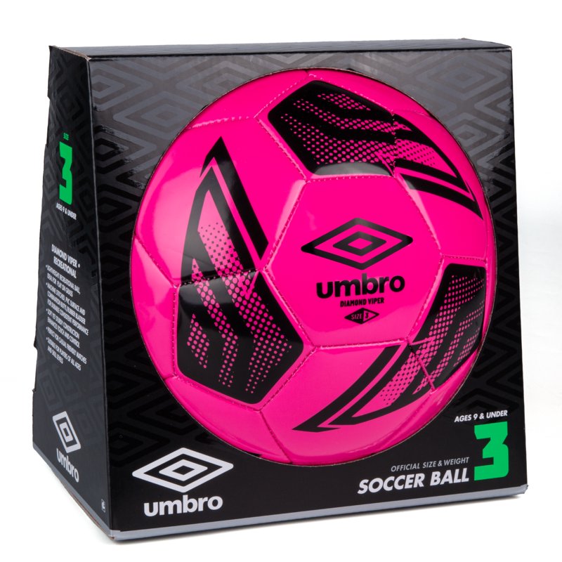 (4 Pack) Umbro Diamond Viper Soccer Ball Size 3 – Pink | For Practice & Youth (Ages 4-9)