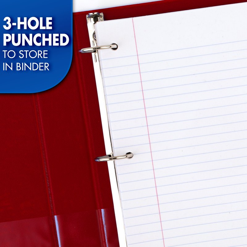 College Ruled Filler Paper 10.5 x 8 Inches, 3 Pack, 200 Sheets - Office Supplies