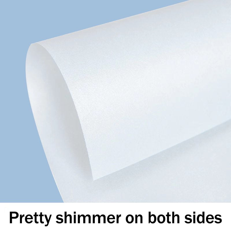 White Shimmer Cardstock Paper 8.5x11 - Pearlescent Invitation & Craft Sheets