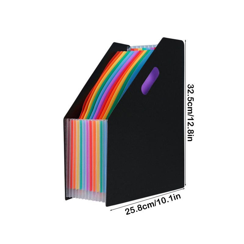 13-Pocket Accordion File Folder with Handle - Portable A4 Document Organizer