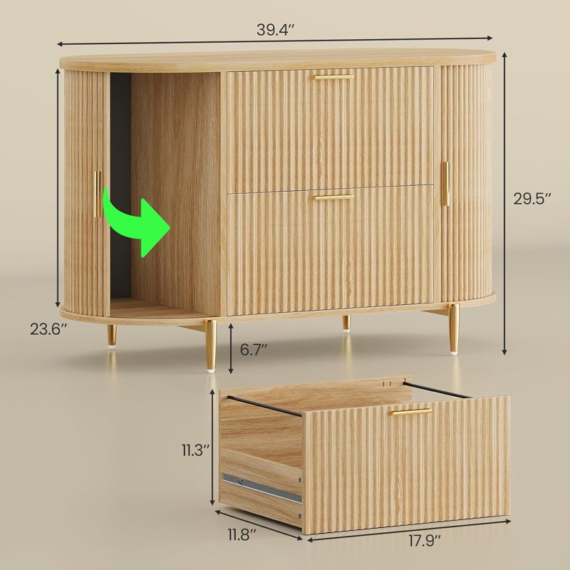 2-Drawer File Cabinet for Home Office, Fits Legal, Letter, A4 - Modern Storage