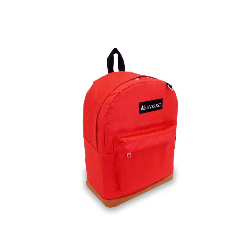 Suede Bottom Backpack with Large Main Compartment and Front Pocket