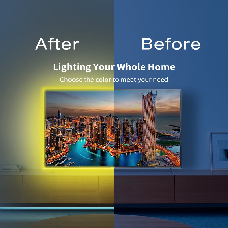 100ft RGB LED Strip Lights with Remote & Power Supply for Indoor Decor