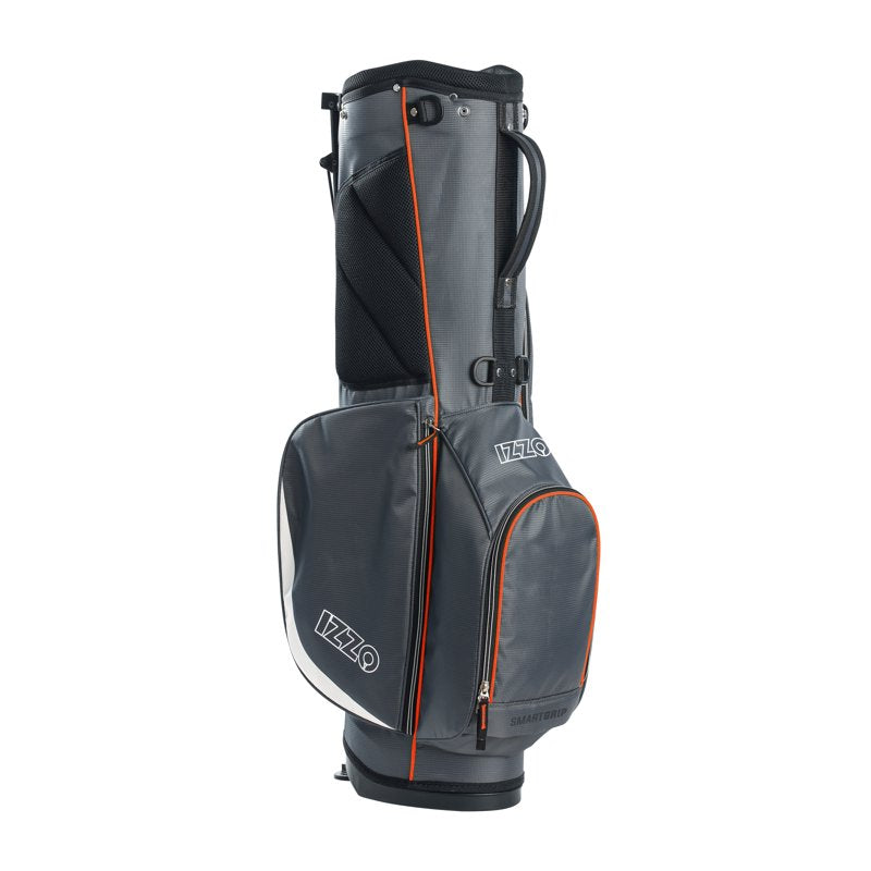 Izzo Ultra-Lite Stand Bag Grey/Orange - 3.2 lb Lightweight Golf Bag (Variation: Grey/Orange)