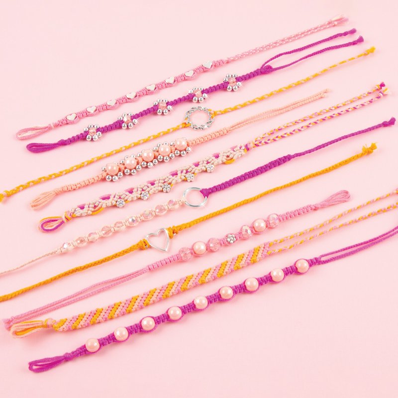 DIY Friendship Bracelets Kit with 8 Knotting Techniques, 114 Pieces for Kids & Tweens