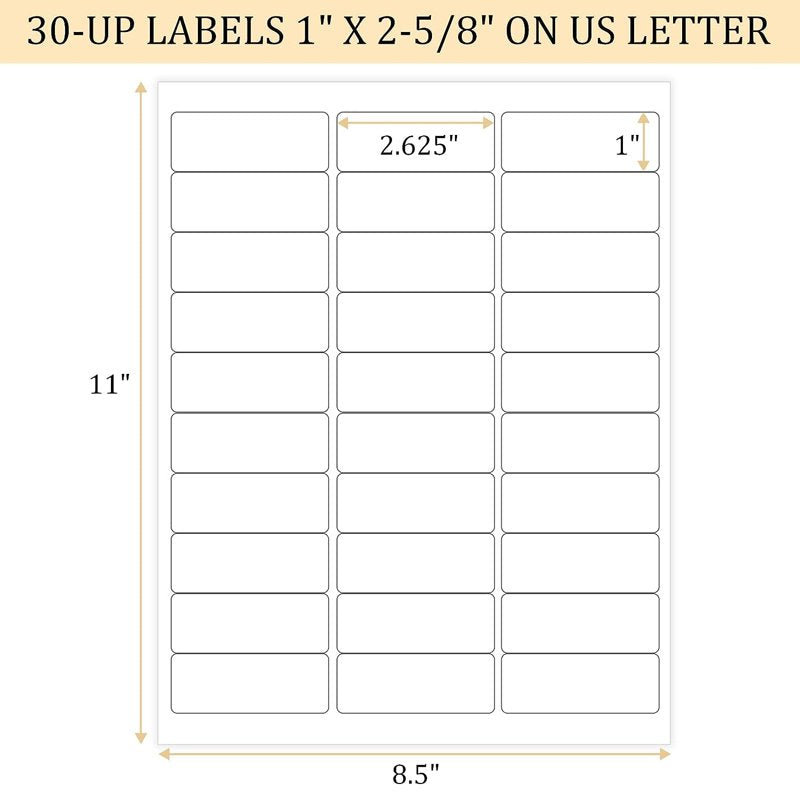 Shipping Address Labels Pack of 3000 for Laser & Inkjet Printers - Multiple Sizes & Counts