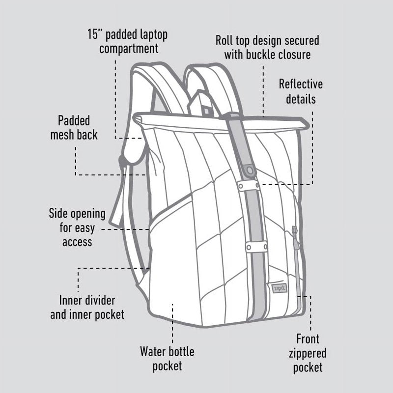 Puffer Laptop Backpack with Padded Compartment & Tear-Resistant Nylon