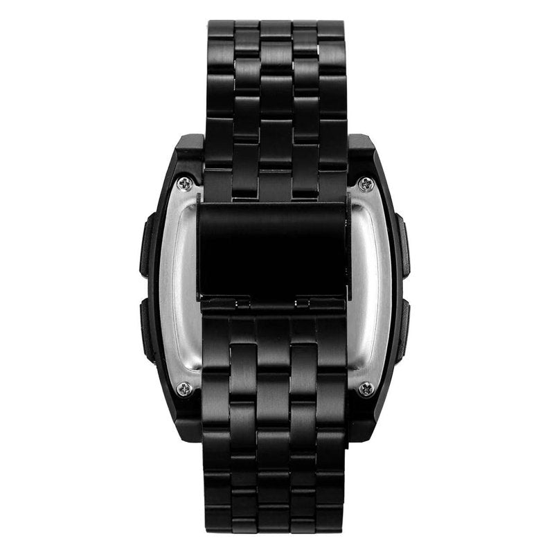 Men's Digital Sport Wristwatch with Metal Bracelet, Water-Resistant